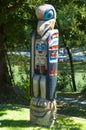 Totem pole in Quw`utsun` Cultural and Conference Centre, Vancouver Island, Canada