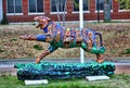 Totem Pole Themed Hand Painted Tiger Statue, Memphis Tennessee Royalty Free Stock Photo