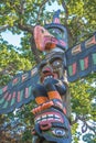 Totem pole at thunderbird park victoria bc canada Royalty Free Stock Photo