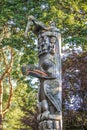 Totem pole at thunderbird park victoria bc canada Royalty Free Stock Photo