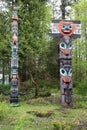 Totem Poles at Brockton Point in Stanley Park, Vancouver, Canada