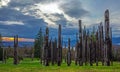 Totem poles in Burnaby Mountain Park