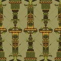 Totem poles seamless pattern Royalty Free Stock Photo