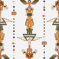 Totem poles seamless pattern Royalty Free Stock Photo