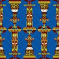 Totem poles seamless pattern Royalty Free Stock Photo