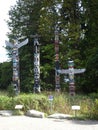 Totem Poles in Staley Park in Vancouver, Canada Royalty Free Stock Photo