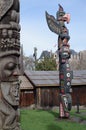 Totem poles in Thunderbird Park in Victoria in Canada Royalty Free Stock Photo