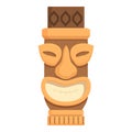 Totem stone icon cartoon vector. Inca statue ancient