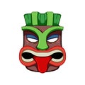 totem tiki mask cartoon vector illustration Royalty Free Stock Photo