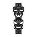 Totem tribal vector black icon. Vector illustration mask of idol on white background. Isolated black illustration icon of totem Royalty Free Stock Photo