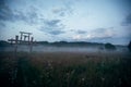 The Totem in the Village of Old Believers in the Russian outback in night. Royalty Free Stock Photo