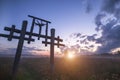 Totem in the Village of Old Believers in the Russian outback Royalty Free Stock Photo