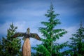 Totems art and carvings at saxman village in ketchikan alaska Royalty Free Stock Photo