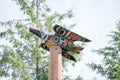 Totems art and carvings at saxman village in ketchikan alaska Royalty Free Stock Photo