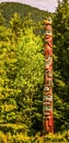 Totems art and carvings at saxman village in ketchikan alaska Royalty Free Stock Photo