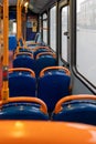 Totnes, Devon, UK - January 17. Interior view of a bus in Totnes, Devon on January 17, 2024 Royalty Free Stock Photo