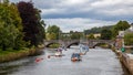 Boats moored on the River Dart near Totnes on July 29, 2012. Four unidentified people