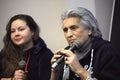 Toto Cutugno, an Italian singer, press-conference