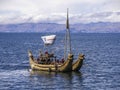 Totora boat in lake Titicaca