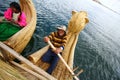 Totora boat, Peru Royalty Free Stock Photo