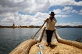 Totora boat, Peru Royalty Free Stock Photo