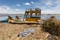 Totora boat , Peru Royalty Free Stock Photo