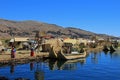 Totora reed floating islands Uros, lake Titicaca, Peru