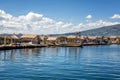 Totora reed islands neer Puno, Peru