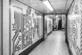 Tottenham Court Road Underground Station, London, showing black and white mosaic tiles by Eduardo Paolozzi Royalty Free Stock Photo