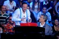 TotÃÂ² Cutugno and the conductor Francesco Facchinetti during the Rai broadcast \