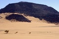 Touareg nomads crossing a vast desert