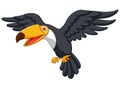 Toucan bird cartoon flying