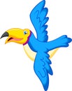 Toucan bird cartoon flying