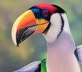 Toucan bird with colorful eyes and beak