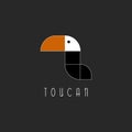 Toucan bird logo, mockup graphic shape for print, tropical animal Royalty Free Stock Photo