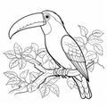 Toucan Coloring Page: Outline Art For Children\'s Coloring Book