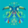 Toucan embroidery tropical