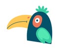 Toucan flat icon Cute exotic bird