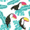 Toucan floral pattern