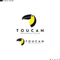 Toucan head logo. Bright animal