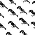 Toucan silhouette seamless pattern, outlines of a bird on a white background