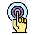 Touch authentication icon color outline vector Royalty Free Stock Photo
