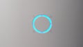 Touch button, electronic device controller. Round LED indicator, luminous blue. Royalty Free Stock Photo