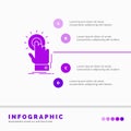 touch, click, hand, on, start Infographics Template for Website and Presentation. GLyph Purple icon infographic style vector Royalty Free Stock Photo