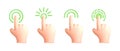 Touch or click icon design. 3D hand pointing icon design. Pointing gesture, tap screen, choose button. Vector 3d illustration Royalty Free Stock Photo