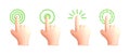 Touch or click icon design. 3D hand pointing icon design. Pointing gesture, tap screen, choose button. Vector 3d illustration Royalty Free Stock Photo
