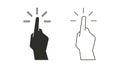 Touch clicking finger icons set