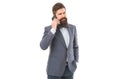 Always in touch with clients. man speaking on phone. Agile business. mature man. success deal. Business talk. business Royalty Free Stock Photo