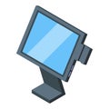Touch display icon isometric vector. Cash screen