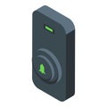 Touch door bell icon isometric vector. Wall press